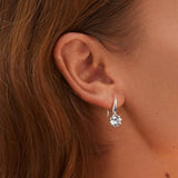925 Sterling Silver Earrings with Pavé Setting and Platinum Plating