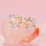 925 Sterling Silver Enamel CZ Plated Earrings