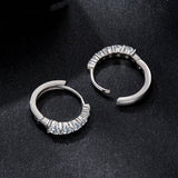 925 Sterling Silver Moissanite Necklace with White Gold Plating, 1.2cm for Women