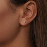 925 Sterling Silver 0.1 Carat Moissanite and Pearl Earrings for Women