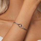 925 Sterling Silver Bracelet with Pavé Setting CZ, 170+50mm Length, White Gold Plated for Women
