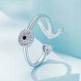 925 Sterling Silver Plated Platinum Ring with Pavé Setting for Men