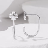 S925 Silver Brass and White Gold Plated 1.4cm Earrings for Women