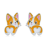 S925 Sterling Silver Oxidized Enamel Earrings