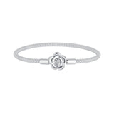 925 Sterling Silver Bracelet with Oxidized Finish and CZ 17.0 cm