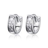 925 Sterling Silver Plated Platinum Pavé Setting CZ Earrings