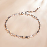925 Sterling Silver & Plated Platinum Bracelet - 17+5cm Length
