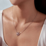 925 Sterling Silver White Gold Plated 1.8x1.9cm CZ Pendant Necklace for Women