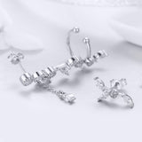 925 Sterling Silver Earrings with Platinum Plating and CZ for Women