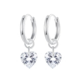925 Sterling Silver Earrings with Pavé Setting CZ and White Gold Plating for Women