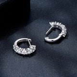 S925 Sterling Silver Moissanite Earrings, 1.3cm, Platinum Plated, for Women