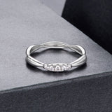925 Sterling Silver Moissanite Ring with 0.15-0.2cm Gems for Women - Size 6