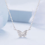 925 Sterling Silver Necklace with Pavé Setting CZ, Length 390+60mm, Pendant Size 8x15mm, for Women