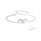925 Sterling Silver Bracelet with Pave Setting CZ and White Gold Plating