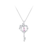 925 Sterling Silver Necklace with CZ in Pavé Setting, 400+50mm Length for Women