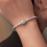 925 Sterling Silver Bracelet with CZ 17cm for Women