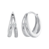 925 Sterling Silver Pavé Setting CZ Earrings for Women