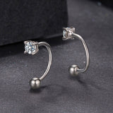 925 Sterling Silver Moissanite 0.1ct Earrings 1.3cm for Women