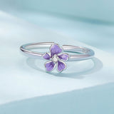 S925 Sterling Silver Enamel Plated Platinum Ring
