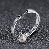 S925 Sterling Silver Ring Width 0.2CM Bead 0.6CM for Women