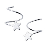 925 Sterling Silver Pentagram Earrings