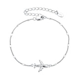 925 Sterling Silver White Gold Plated 16+5cm Bracelet with CZ Pendant for Women
