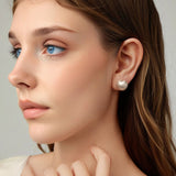 925 Sterling Silver 1.4cm White Gold Plated Earrings