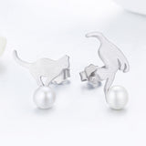 925 Sterling Silver Shell Pearl Earrings for Women
