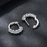 925 Sterling Silver Moissanite Earrings 1.3cm for Women