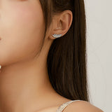 925 Sterling Silver Earrings - Oxidized Silver - 2.4cm x 0.7cm - Women