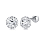 925 Sterling Silver 3mm Moissanite Earrings for Women