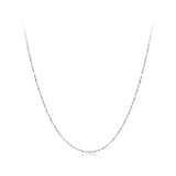925 Sterling Silver White Gold Plated Necklace 40+5cm for Women