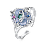 925 Sterling Silver Pendant 1.5*1.2 cm with Enamel and CZ for Women