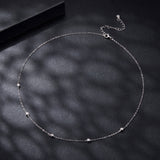 925 Sterling Silver White Gold Plated Adjustable Moissanite Necklace for Women