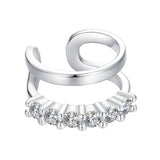 925 Sterling Silver Earrings with Pavé Setting CZ in Platinum