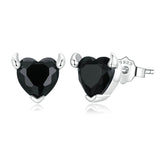 925 Sterling Silver Oxidized CZ Earrings for Women