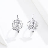 925 Sterling Silver Earrings with Pavé Setting CZ - 1.4x0.9 cm for Women
