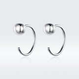 925 Sterling Silver Earrings with Plated Platinum, 1cm Diameter for Women