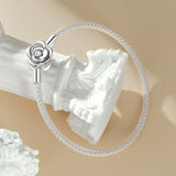 925 Sterling Silver Bracelet with Oxidized Finish and CZ 17.0 cm