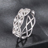 925 Sterling Silver 0.14 Carat Moissanite Ring in Size 8 for Women
