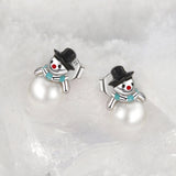 925 Sterling Silver White Gold Plated Quality Shell Pearl Earrings