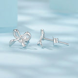 925 Sterling Silver Plated White Gold Earrings