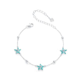 925 Sterling Silver Starfish Design Bracelet with Enamel Process