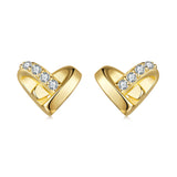 925 Sterling Silver Earrings with Pavé Setting CZ in Gold Plated