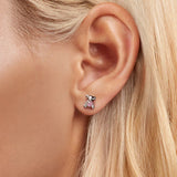925 Sterling Silver Earrings with CZ in White Gold Plating