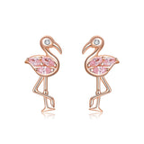 925 Sterling Silver 1.5x0.7cm Plated Rose Gold CZ Earrings for Women