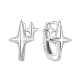 925 Sterling Silver Earrings with White Gold Plating, Size 1.2*0.9cm for Women