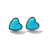 925 Sterling Silver Oxidized Turquoise Earrings for Women