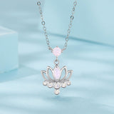 925 Sterling Silver Opal Nanometer Stone Necklace for Women