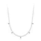 925 Sterling Silver Necklace with Pavé Setting CZ & Synthetic Pearl for Women